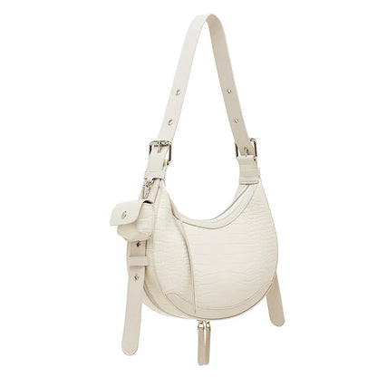 luxury vintage bag women genuine leather half moon bag Shoulder handbags high-end fashion Crossbody bag 2026 new model