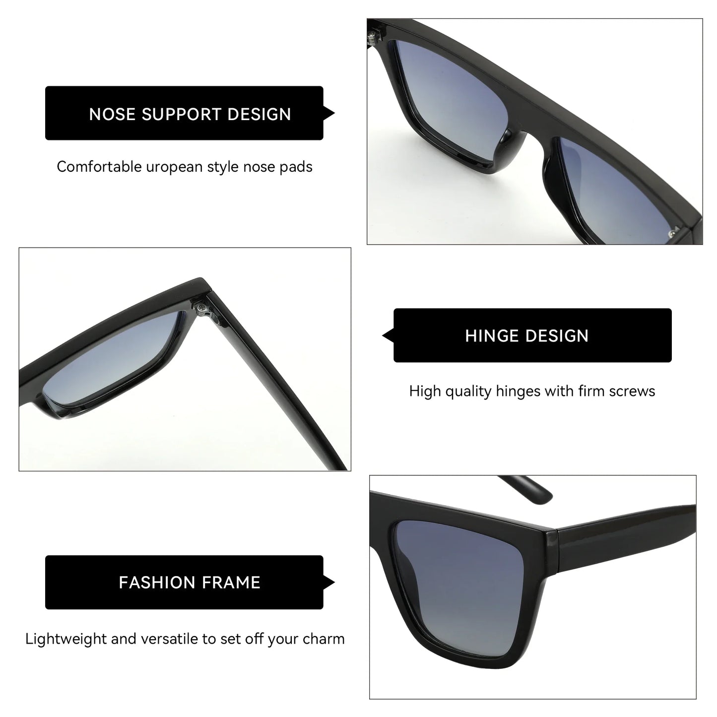Retro Square Polarized Sunglasses Women Men Acetate Sunnies Small 90s Style Vintage Shades Sun Glasses
