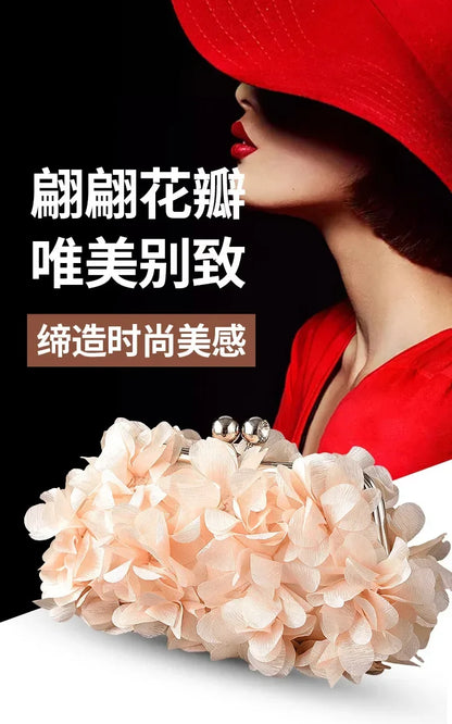 Wedding Dress Bag 8 Colors White Bride Clutches Ladies Blue Party Handbag Woman Purple Evening Flower Bags Floral Wedding Clutch