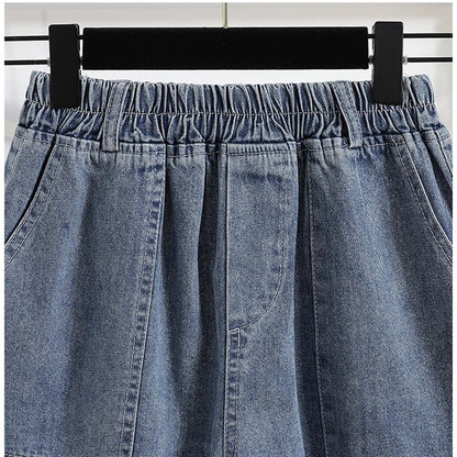 Casual Plus Size Summer Denim Shorts Women Loose Wide Leg Jeans Short Pants Femme Stretch High Waisted Harem Baggy Shorts Woman