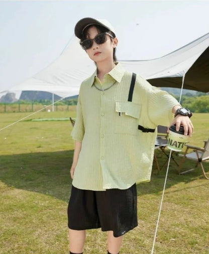 Summer Short-sleeved Shirt 8 To 10 Year Old Boy Clothes Child Sets Boys Clothing 7 Years Children's From 4 Korean Kids Cotton 14