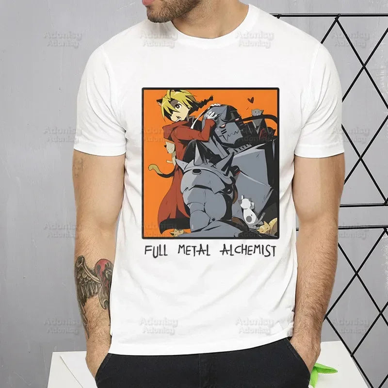 Fullmetal Alchemist T Shirt Harajuku Alphonse Elric TShirts Short Sleeve Fashion Casual Edward Elric T-Shirt Tops Tees