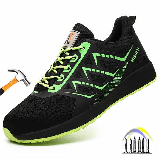steel toe sneakers for men ultra-light construction site safety shoes anti puncture industrial work boots breathable work shoes