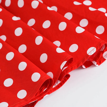 LPATTERN Girls' Vintage Rockabilly Dress Party Retro Polka Dot Floral Pattern A-line Dresses Pleated Skirt Knee-Length for 4-10Y