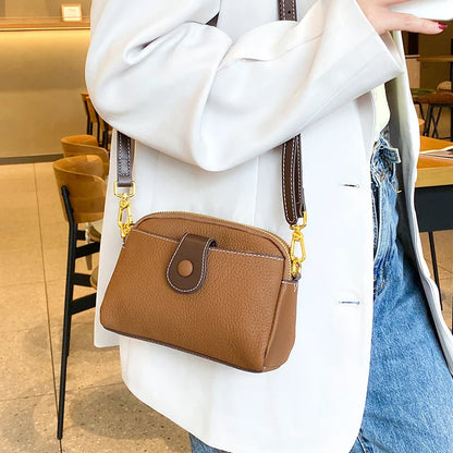 Women's Cowhide Genuine Leather Bag Female Fashion Designer Luxury Handbag Ladies Small Square bag Retro Crossbody Shoulder Bags