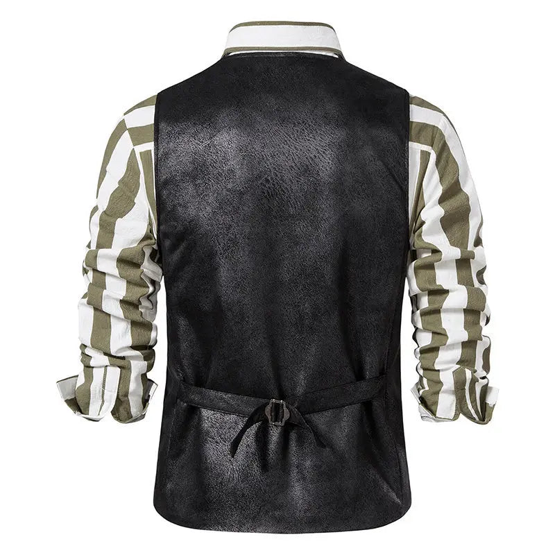Man Vest Vintage Solid Single-breasted Male Waistcoat Slim V-neck Sleeveless Business Casual Versatile Men Suit Vest