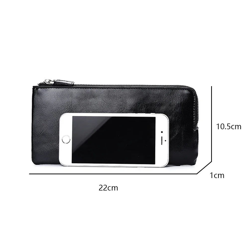 Nouvelle Pochette pour Homme Style Business Grand Portefeuille en Cuir PU Souple Homme avec Dragonne Sac Élégant Décontracté et Tendance Sac à Main Pochette Homme