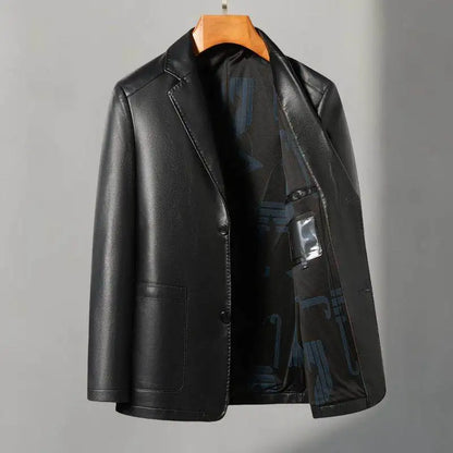 Casual Leather Suits, Genuine Leather Jackets, Men's Jackets, Sheepskin, Slimming, Large Sizes for Autumn and Winter