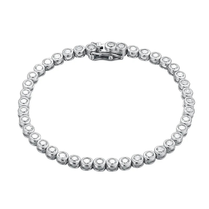 Sparkling Real Bubble 2/3mm D Color Full Moissanite Tennis Necklace for Women S925 Silver All Diamond Neck Chain Necklaces