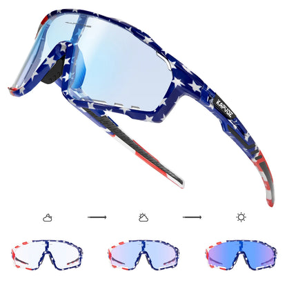Color Photochromic Cycling Glasses MTB Sunglasses for Men Women Sport Speed Mountain Bike Bicycle Cycl Eyewear Goggle