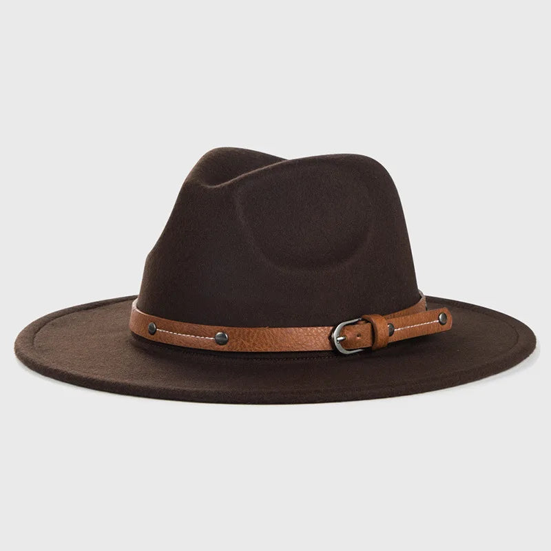 Wool Fedora Hat For Women Men Winter Autumn Fashion Church Jazz Hats Viking British Flat Brim Felt Hat Outdoor Casual Fedoras