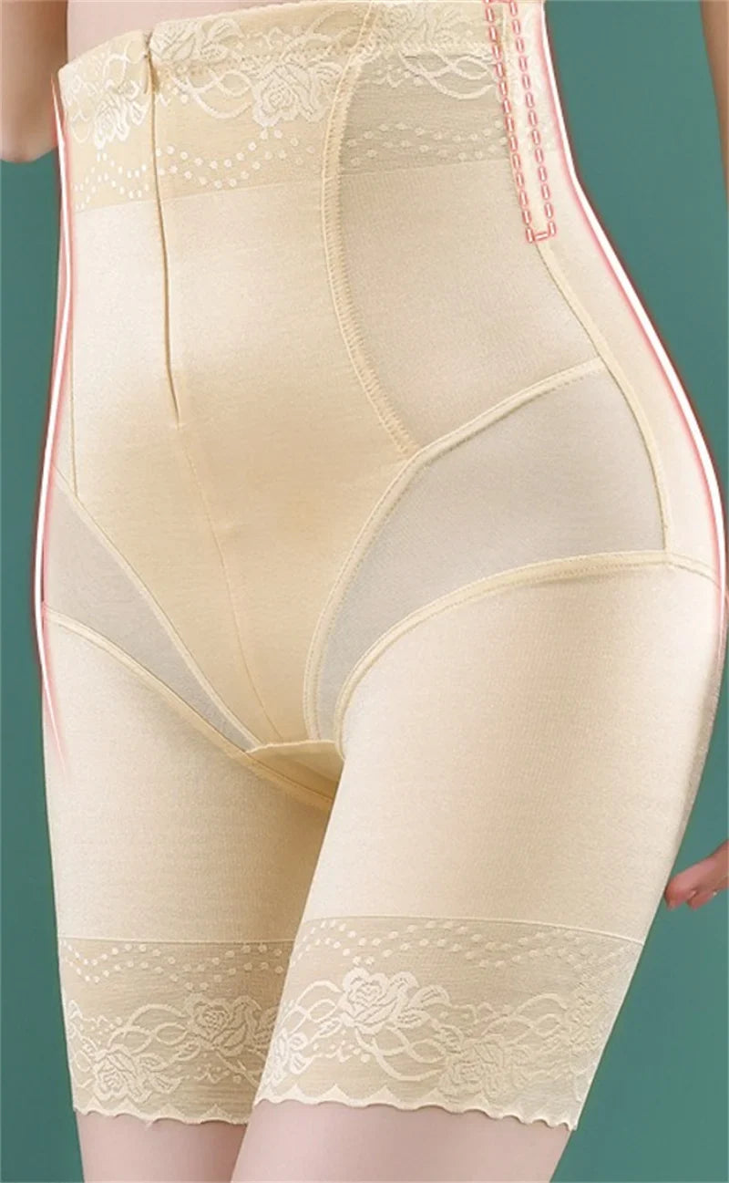 Zipper Tummy Control Panties High Waist Shapewear Brief Shorts Body Shaper Butt Lifting Silky Stretchy Fabric Seamless