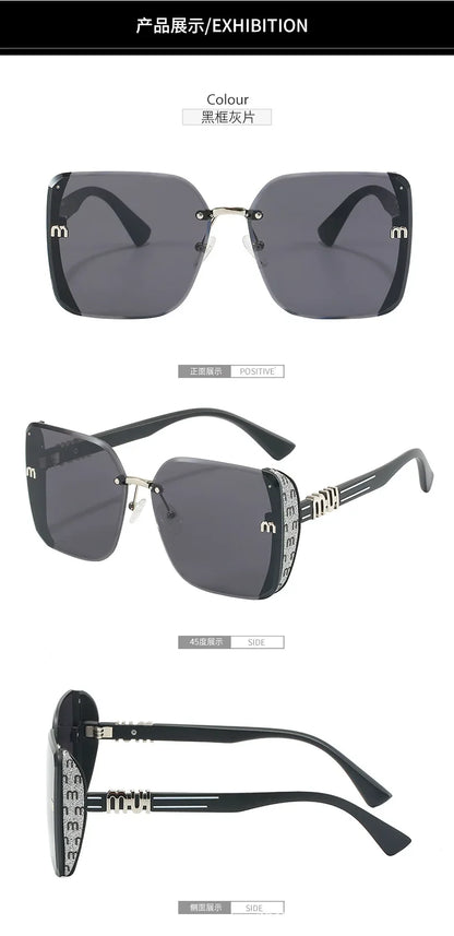 New Fashion Square Sunglasses Women Luxury Brand Anti Strong Light Vintage Large Frame Cool Sun Glasses Gafas De Sol Mujer