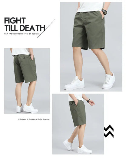 Men's Lightweight Cotton Summer Casual Shorts Loose Wide-Leg Fitness Exercise Work Shorts Comfortable Breathable