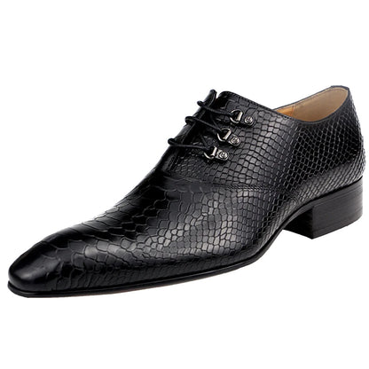 Men's Casual Dress Shoes Classic Oxfords Formal Modern Business Shoes Social Male Wedding Dress Sapato Loafer Serpentine Print