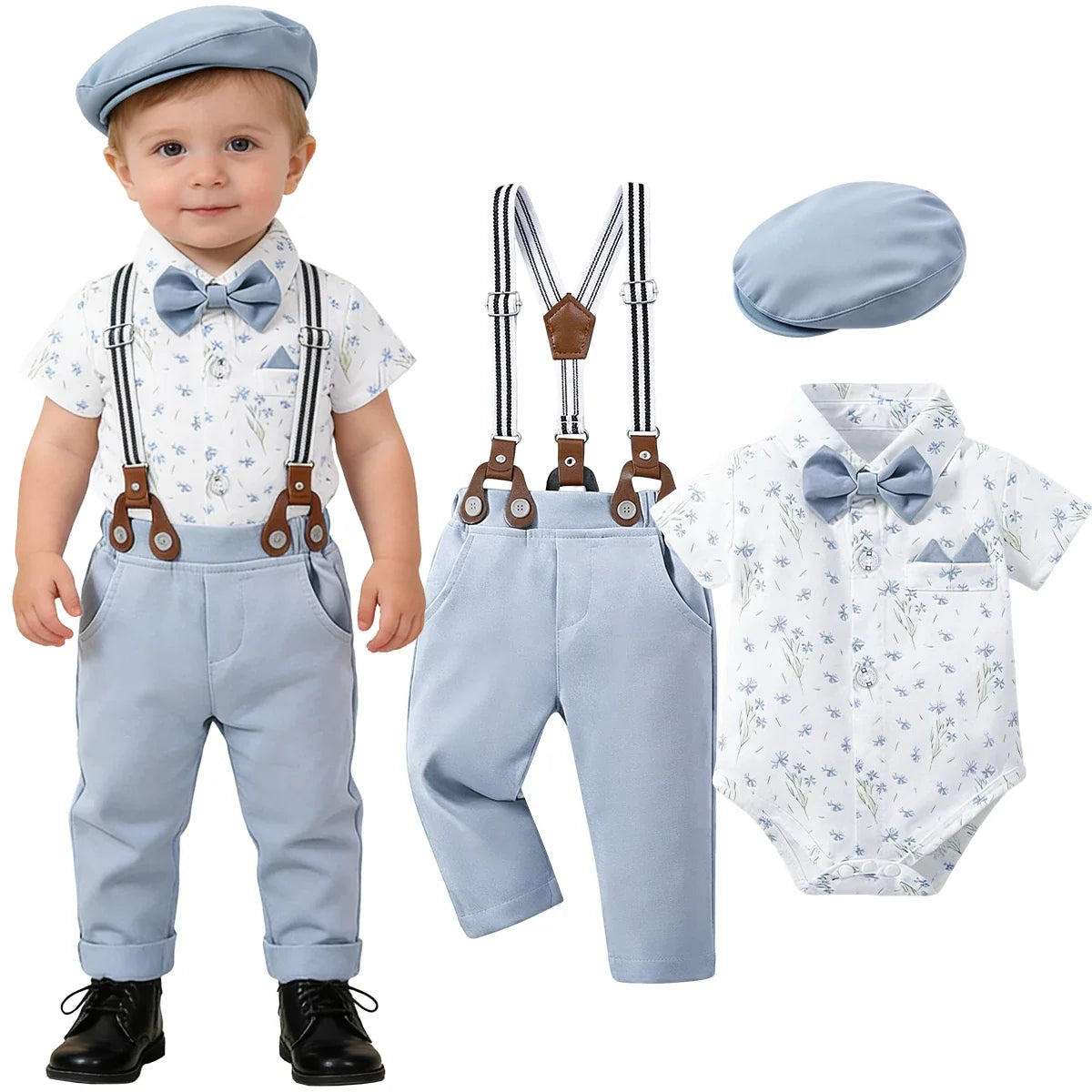 Baby Boy Clothes Christening Outfit Infant Baptism Easter Dedication White Suits Toddler Wedding Birthday Party Gift Set