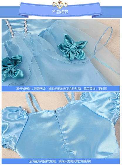 Girls Princess Dress Kids Disney Elsa Anna Snow White Aurora Sofia Rapunzel Cinderella Halloween Costume Children Birthday Party