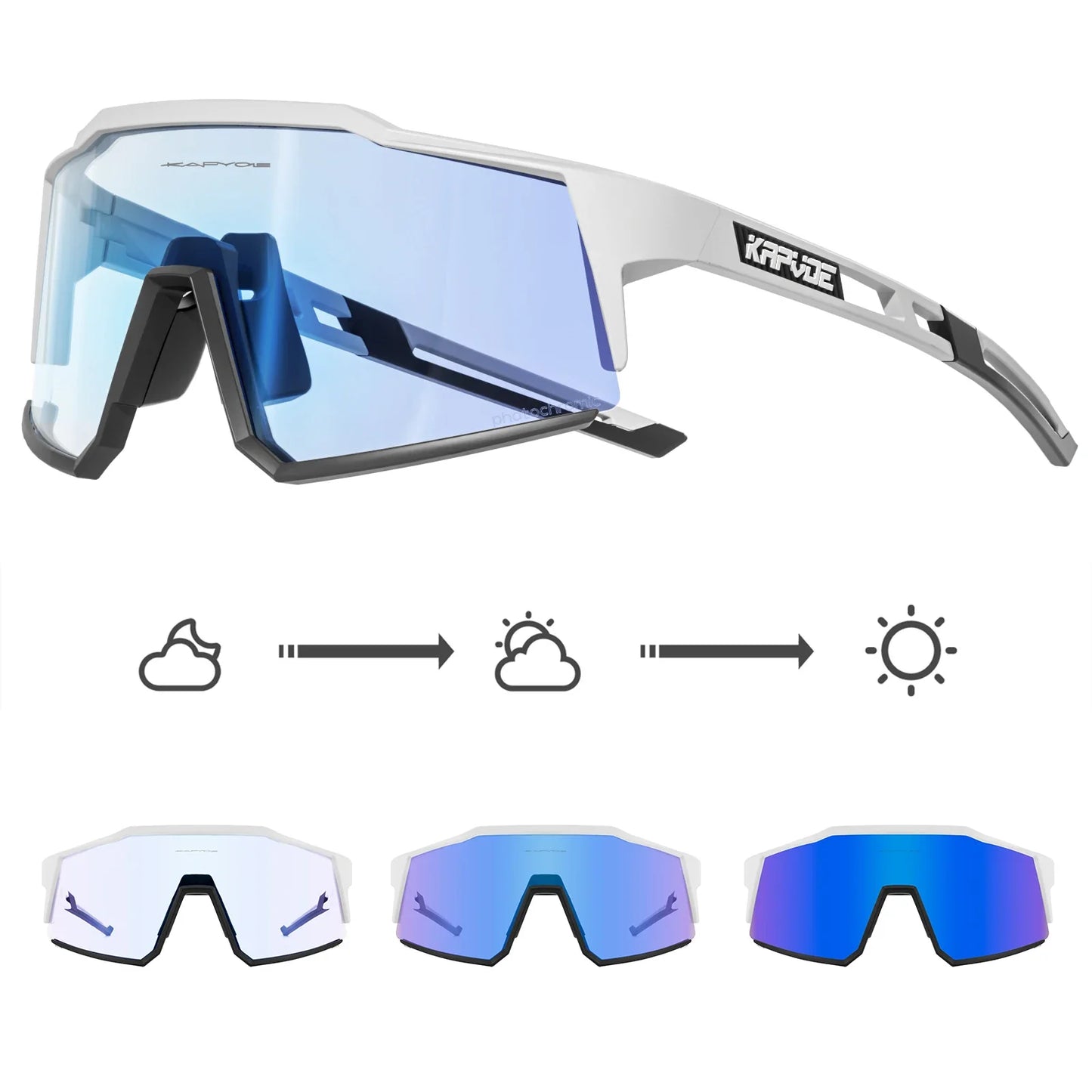 Photochromic Cycling Glasses UV400 MTB Clear Mountain Bike Transition Bicycle Sunglasses for Men Women Sports Eyewear