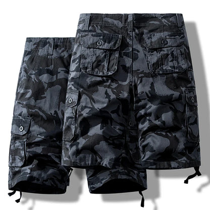 Men's Camo Shorts Cotton Cargo Shorts Tactical Breeches Casual Sports Man Hiking Fishing Streetwear