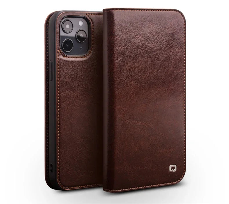 Luxury Thin Case for iPhone15 14 13 12 11 Pro Max Mini Genuine Leather Fashion Cover for XR XS Max 7 8 14 Plus Card Slot