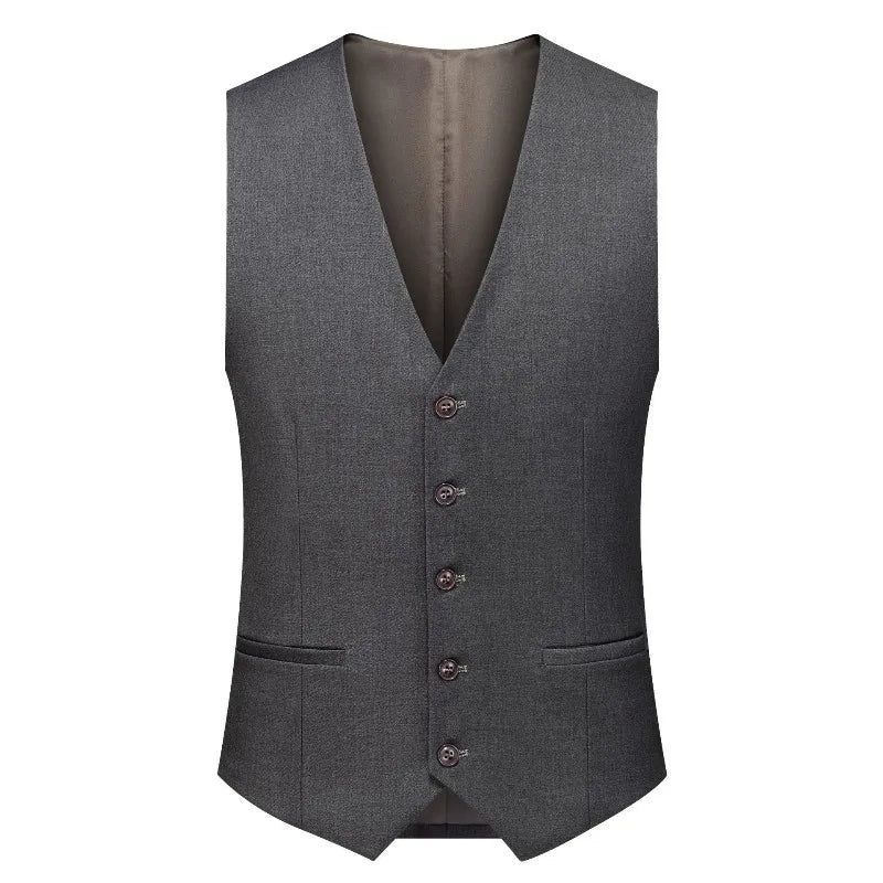 Man Waistcoat Single-breasted V-neck Male Suit Vest Simple Solid Color Comfortable Business Casual Versatile Men Vest