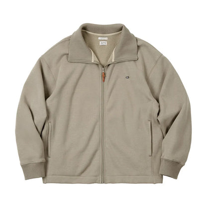 Men's High Neck Warm Jacket Polar Fleece Lining Thickened Coat Casual Sports Style Cardigan Sweater Vintage Tennis Jacket