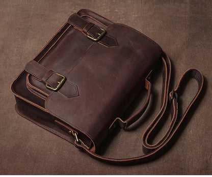 Retro Real Leather Messenger Bags Men and Women Shoulder Bag Natural Cowhide Crossbody Casual Handbag Luxury Cambridge Bags