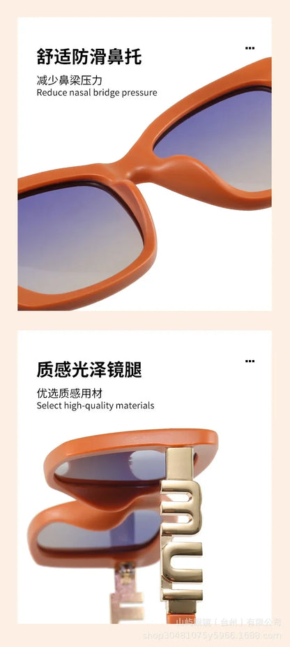 Ins Big Square Polarized Sunglasses 2025 New Fashion Women Men High-end Letters Sun Glasses Ladies Trendy Gafas De Sol UV400