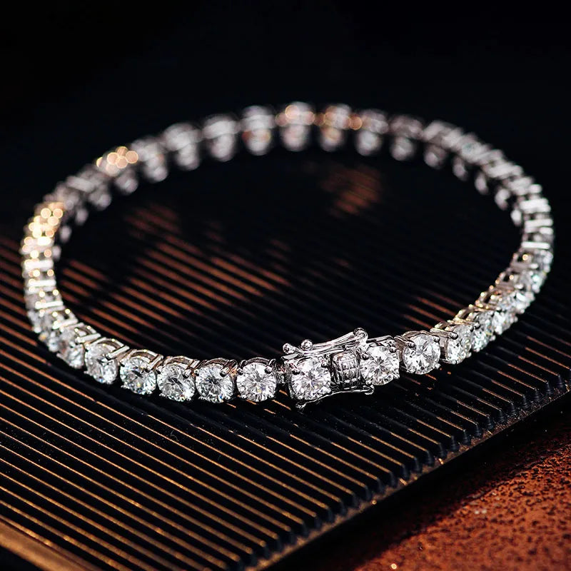 Moissanite Bracelet for Women Man 2/3/4/5/6 mm D Color VVS1 S925 Tennis Link Bracelet Hand Chain