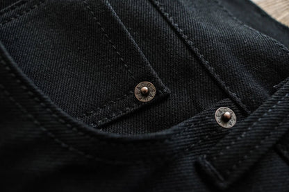 Mens Jeans Black Jeans Double-sided Dyeing Sanforized Selvedge Denim Jeans  16 Oz Regular Fit