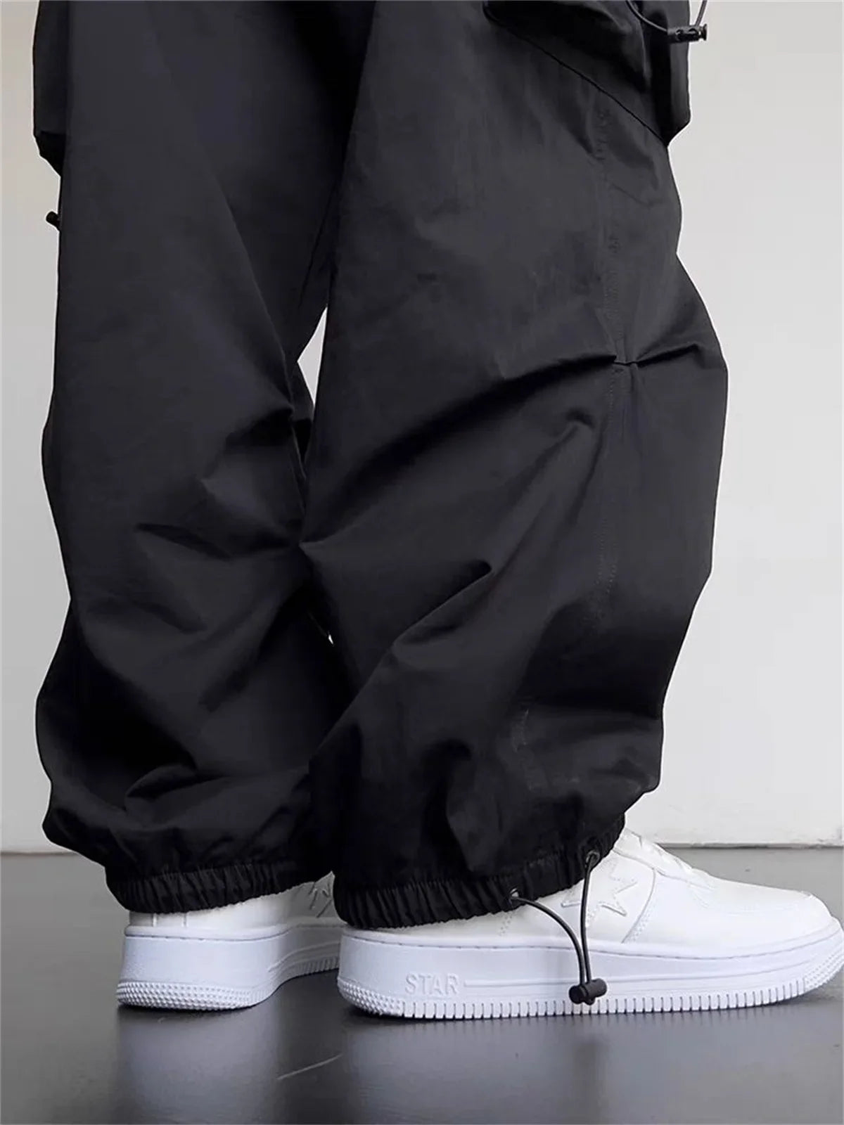 American Spring Summer Men Casual Cargo Pants Pockets Plus Size Black Out Door Elasticity Sports Oversize Pants 46 48 50