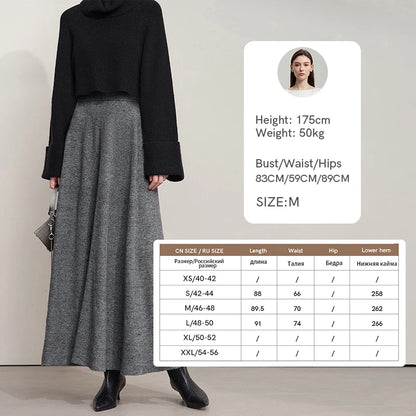 Knitted Skirts For Women 2025 Spring New Gentle A-line Long Skirt Loose Solid Color Elegant Versatile Woman Clothes12553045