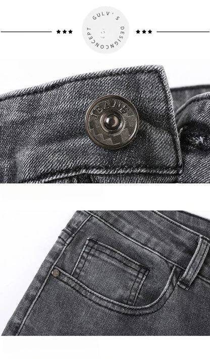 Men's New Stretch Straight Jeans Business Versatile Trendy Youth Casual Regular Long Pants for Spring Autumn Male Denim Trousers