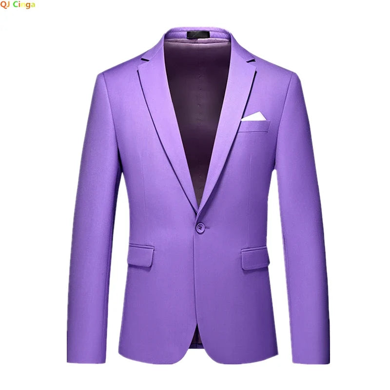 Bright Green Single Button Men's Blazer, Asian Size Slim Suit Jacket, Wedding Dress Coat, White and Black Tops.