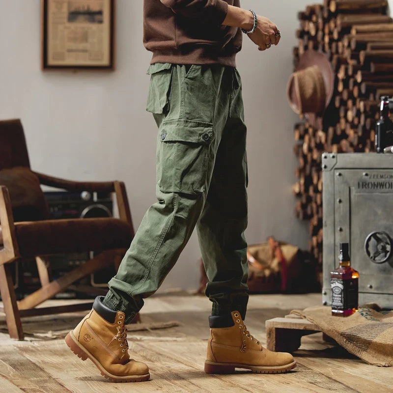 Joggers Cargo Pants Mens Casual Hip Hop Multi-Pocket Male Trousers Sweatpants Streetwear Techwear Tactical Khaki Pants BLW9106