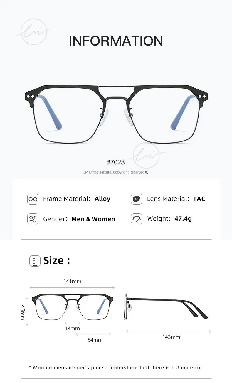 2025 New 3 In 1 Magnetic Multifunctional Men's Glasses Polarized Day Night Vision Clip Eyeglasses Blue Light Blocking Glasses