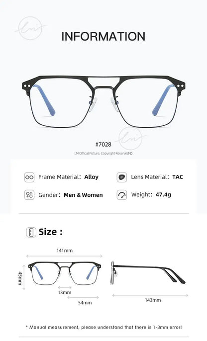 2025 New 3 In 1 Magnetic Multifunctional Men's Glasses Polarized Day Night Vision Clip Eyeglasses Blue Light Blocking Glasses