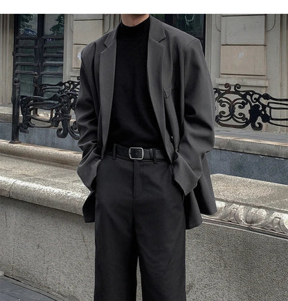 Spring Summer Men Formal Blazers Men Korean Fashion Loose Casual Dress Jacket Men Harajuku Social Suit Jacket Clothing