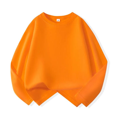 1pcs Spring Autumn Children's Pure Cotton Long Sleeve T-shirts Solid Color Boys Girls Tops Kids Baby Leisure Tee Student Clothes