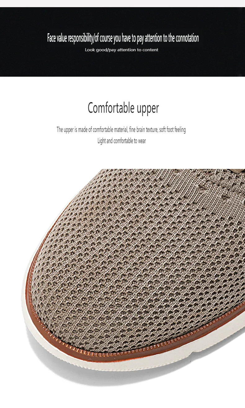 Large Size Comfortable Men's Shoes Light Fashion Casual Sports Shoes Breathable Flying Mesh Top Loafers