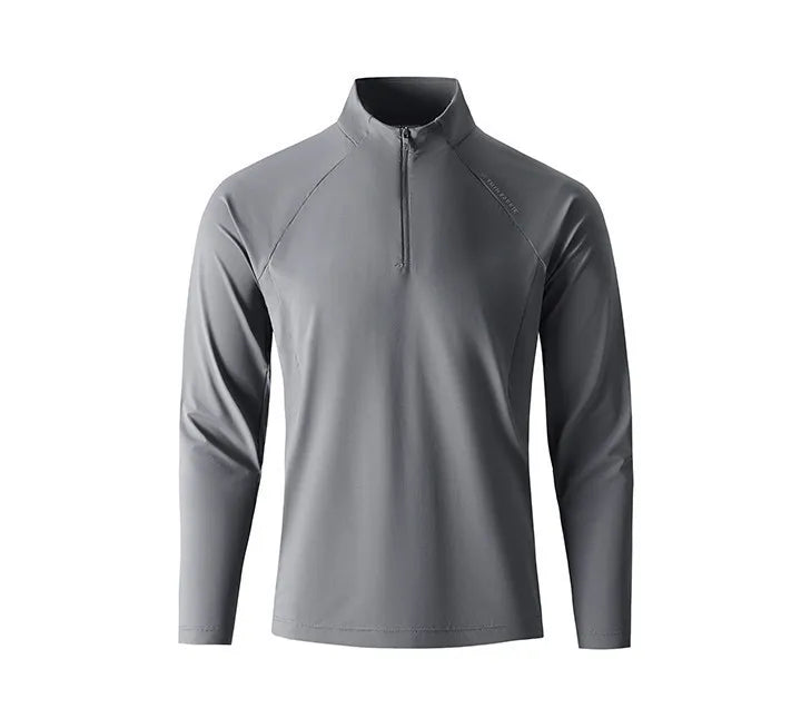 Men's Quick-Dry Half-Zip Long Sleeve T-Shirt – Breathable Four-Way Stretch Athletic Top with UPF50+ Cool Touch for Running & Gym
