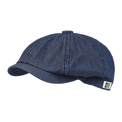 Stripe Newsboy Cap Peaky Casual Octagonal Hat Vintage Soft Berets Cap Visor Gatsby Flat Ivy Hat Four Seasons