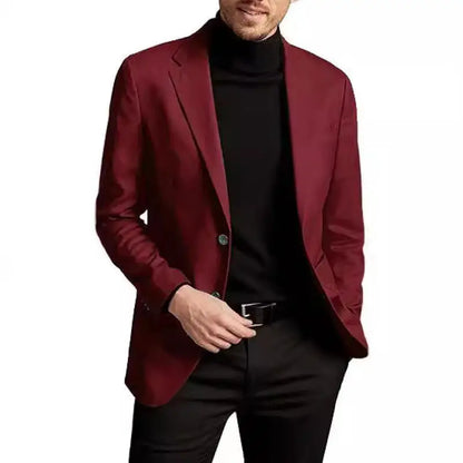 Spring Autumn Men's Business Casual Blazers Solid Fashion Suit Outwear Male Single Breasted Turn Down Collar Office Suit Jacket