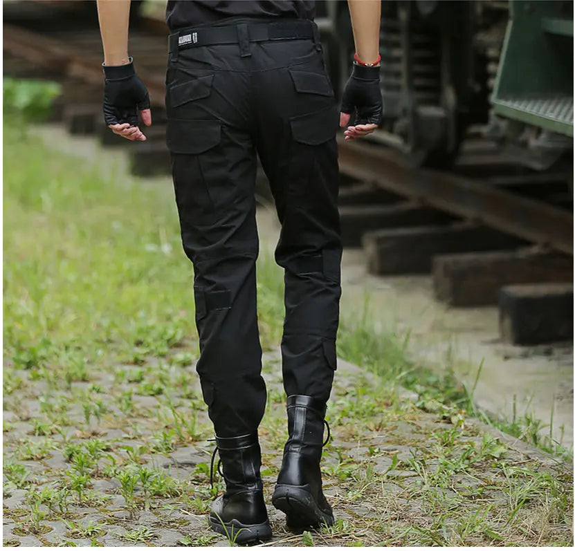 Men's Fashion Outdoor Hiking Overalls Pants Camouflage Tactical Pants Hunting Uniform Fighting Multi-Pocket Trousers