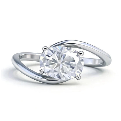 GRA Certified D VVS1 Pear Cut Moissanite Rings for Women 6x8mm Lab Diamond S925 Sterling Sliver Wedding Engagement Ring