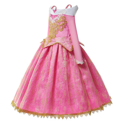 Girls Sleeping Beauty Aurora Cosplay Princess Dress Kids Rapunzel Frozen Elsa Cinderella Costume Party Clothing 2-10Years