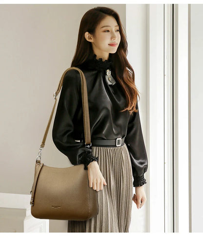 New Luxury Designer Handbag Solid Color PU leather Women Shoulder Bag Casual Crossbody Bags for Women New Zipper Messenger Bag