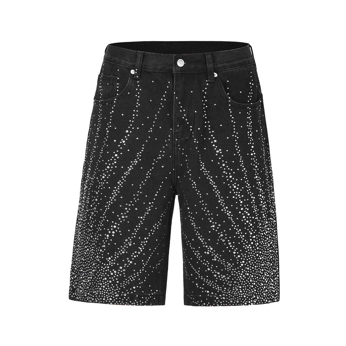 Full Rhinestone Print Washed Blue Baggy Jeans Mens and Women Ropa Hombre Streetwear Solid Casual Denim Trousers Loose Cargos