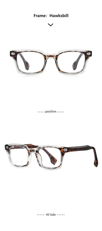 Personalized Fashion New Geometric Square Design Men's Anti-blue Light Reading Glasses Can Be Customized Prescription