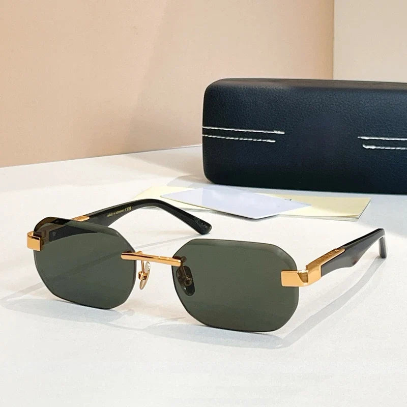 Boundless Germany Designer Sunglasses Square Men Women Alloy Acetate Luxury Brand Trendy Classical Diamond Cutting UV400 Gafas